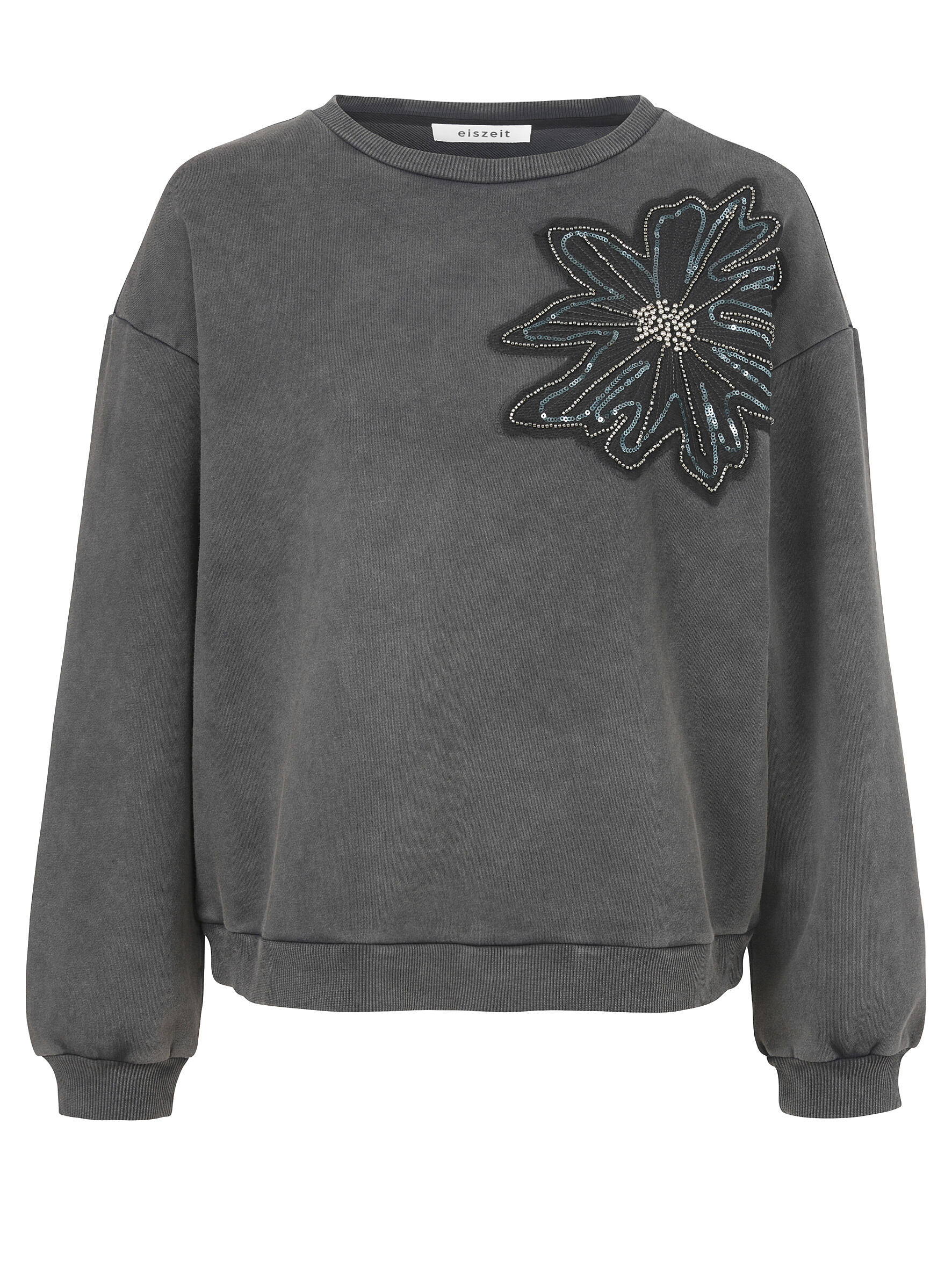 eiszeit - Sweatshirt Rundhals 1/1 Arm Motiv anthra multicolor - Gr. - 46 von eiszeit