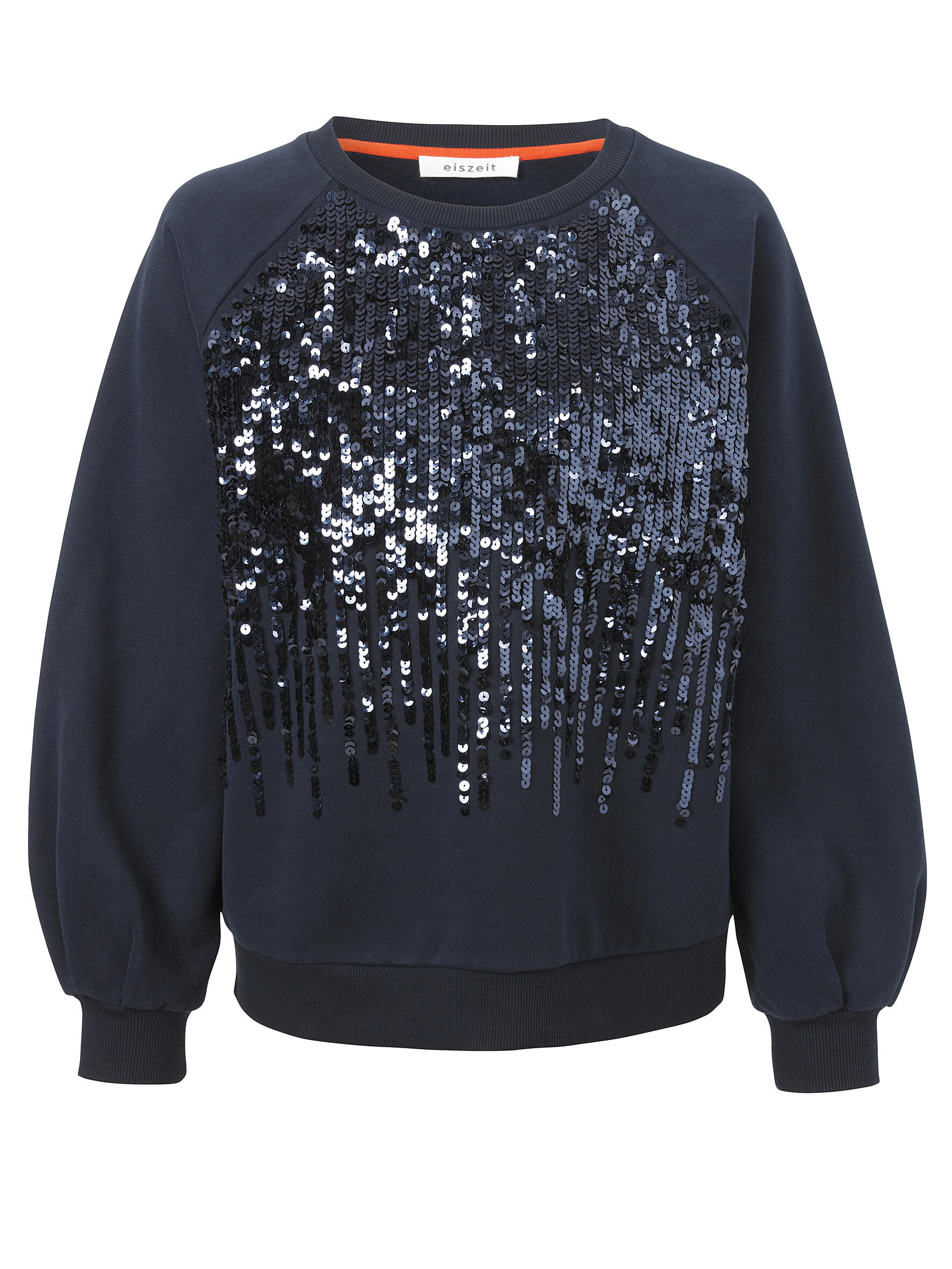eiszeit - Sweatshirt Rundhals 1/1 Arm Motiv navy - Gr. - 44 von eiszeit