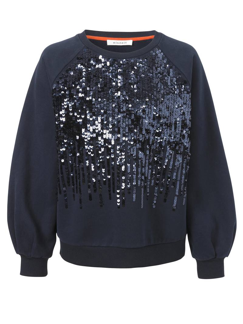 eiszeit - Sweatshirt Rundhals 1/1 Arm Motiv navy - Gr. - 44 von eiszeit