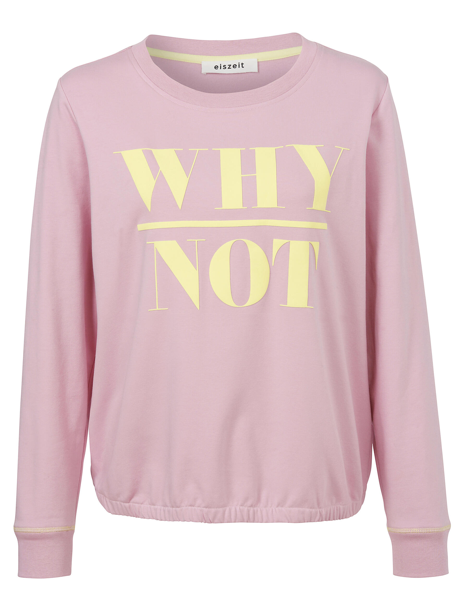 eiszeit - Sweatshirt Rundhals 1/1 Arm Motiv soft rose / lime - Gr. - 42 von eiszeit