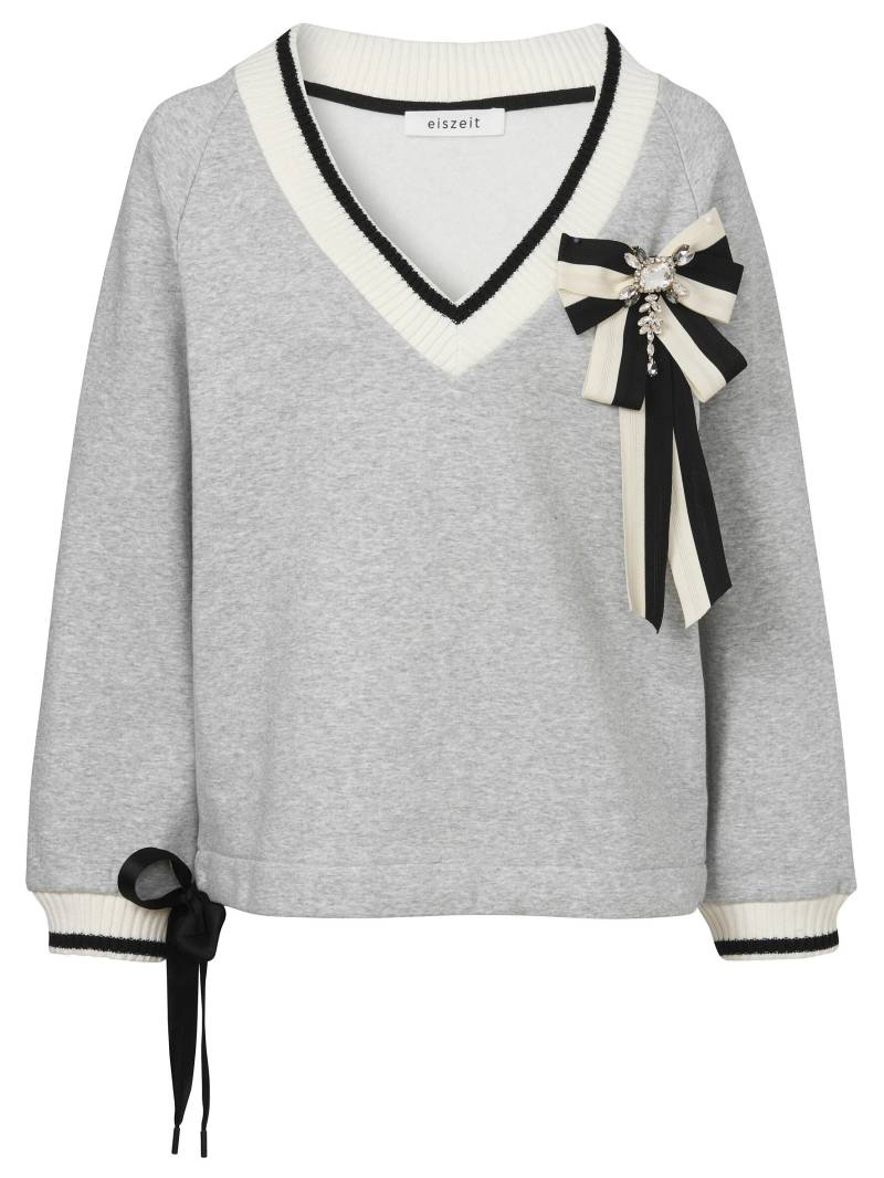 eiszeit - Sweatshirt V-Ausschnitt 1/1 Arm Brosche silver multicolor - Gr. - 46 von eiszeit