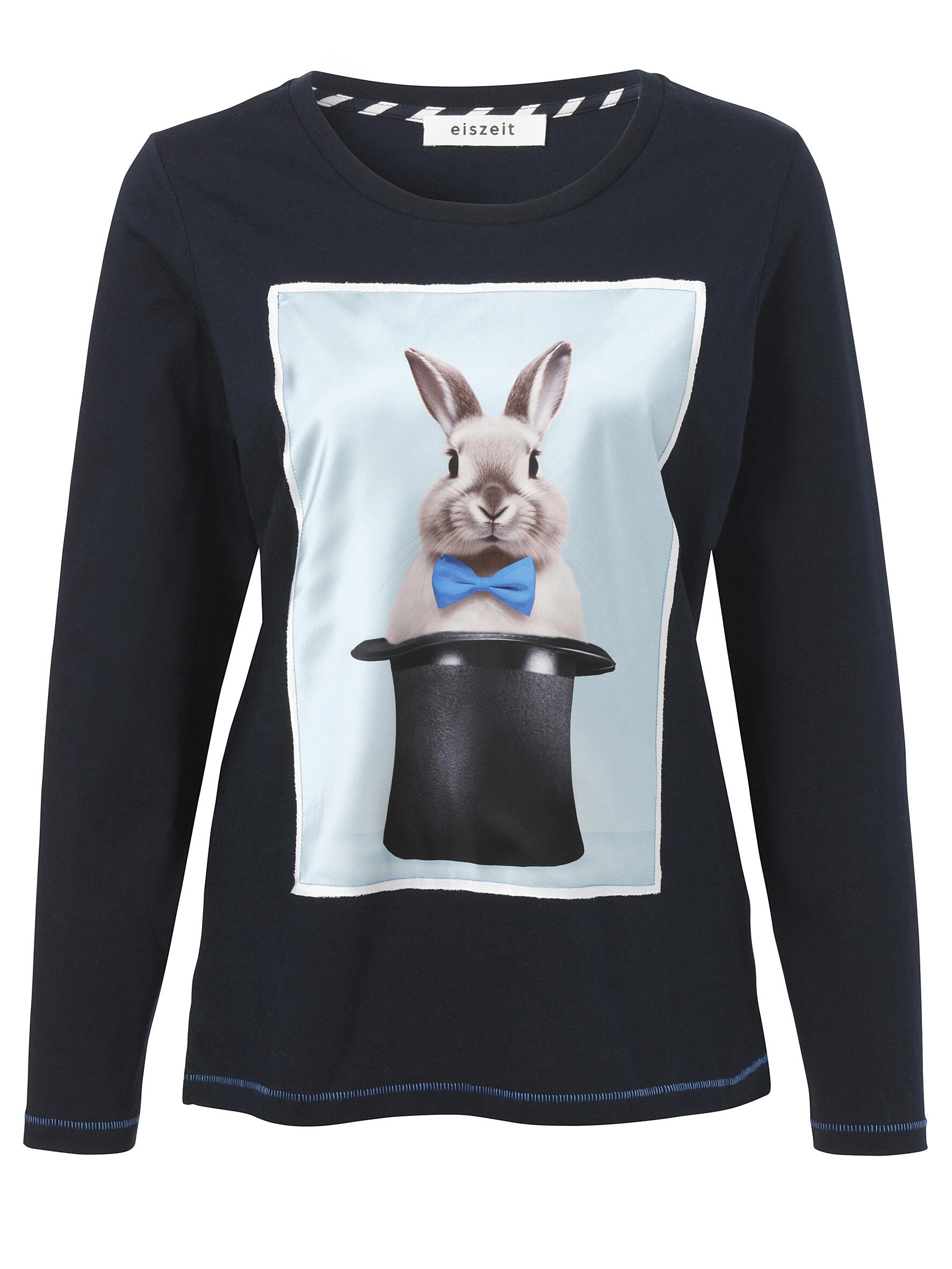 eiszeit - T-Shirt Rundhals 1/1 Arm Motiv navy multicolor - Gr. - 46 von eiszeit