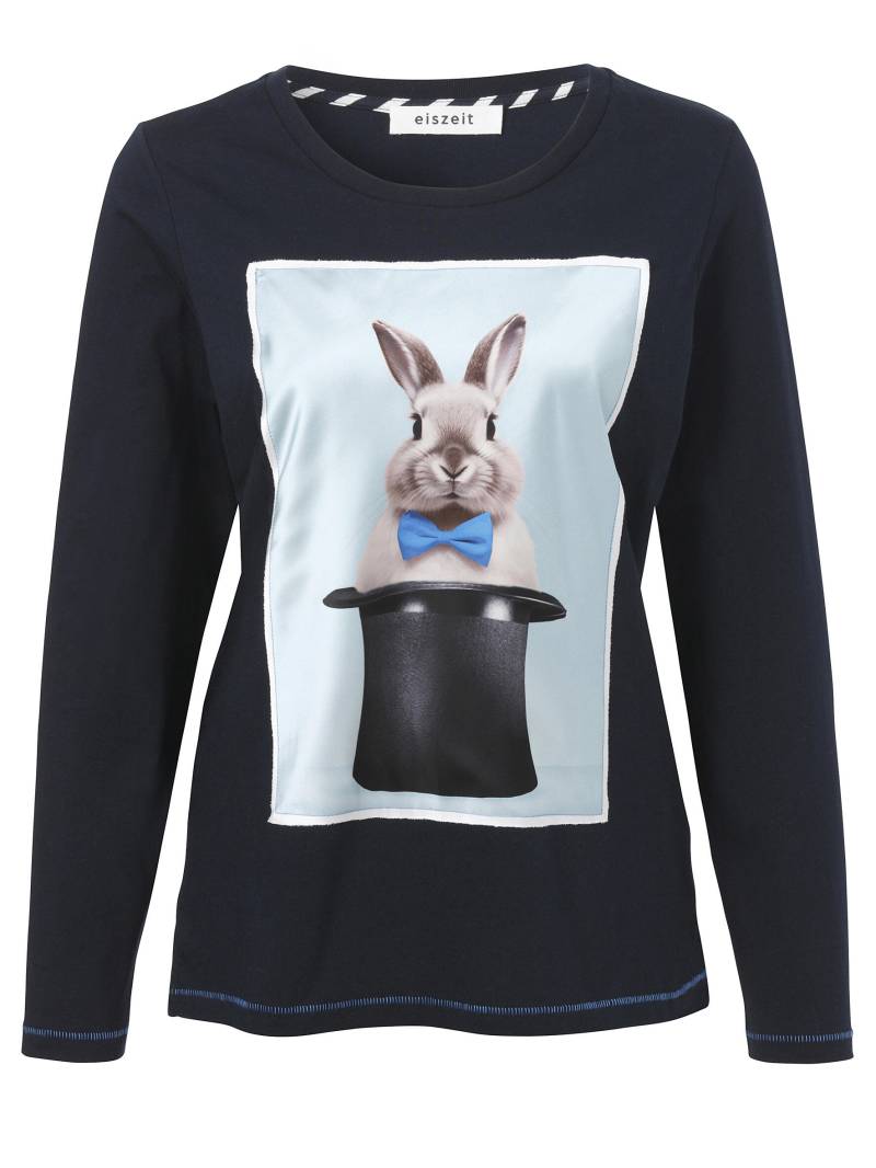 eiszeit - T-Shirt Rundhals 1/1 Arm Motiv navy multicolor - Gr. - 46 von eiszeit