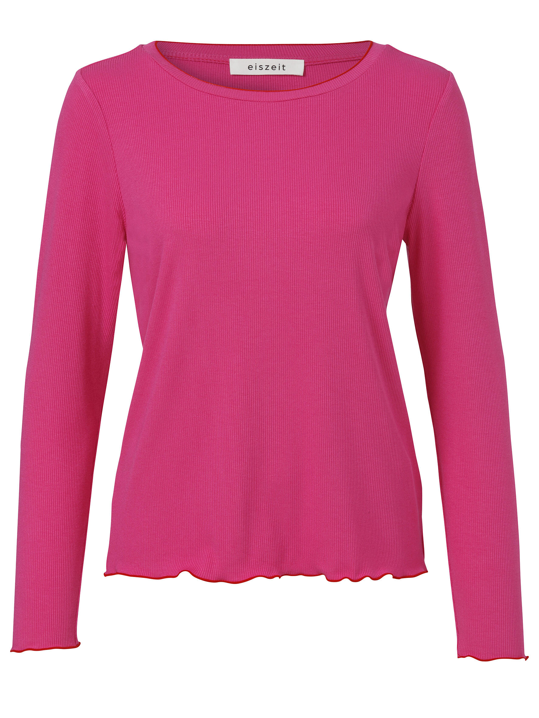 eiszeit - T-Shirt Rundhals 1/1 Arm raspberry / tomato - Gr. - 48 von eiszeit