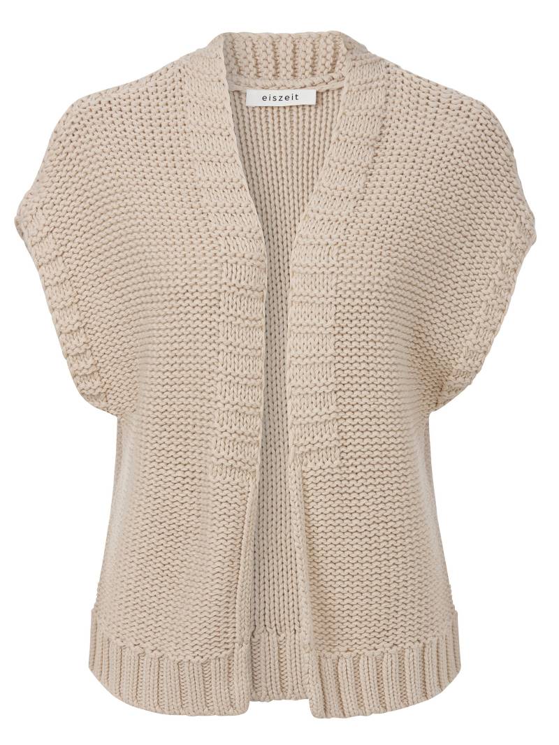 eiszeit - Weste überschnittene Schulter beige melange - Gr. - 48 von eiszeit