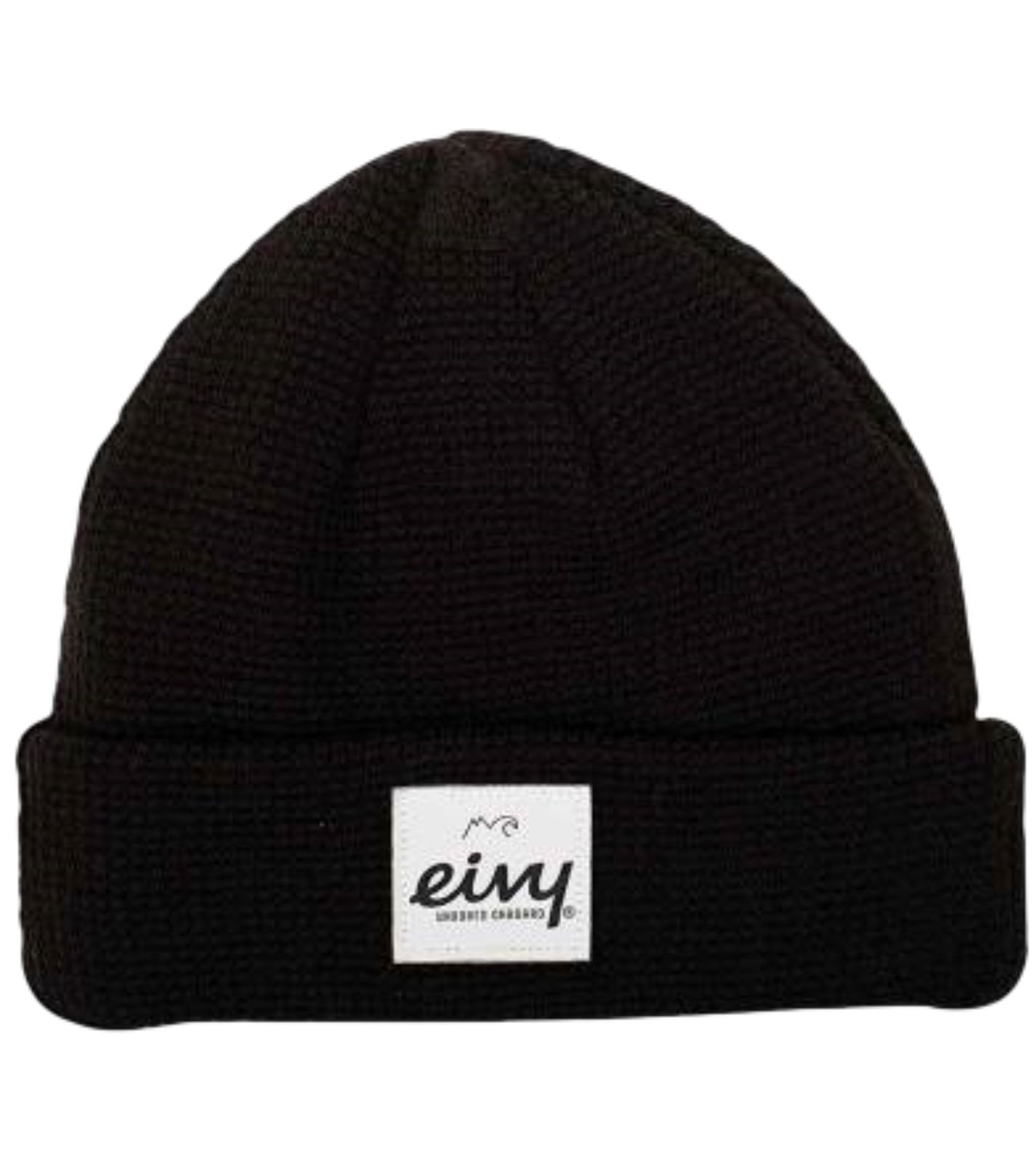 eivy Watcher Beanie wärmende Damen Winter-Mütze Umschlags-Mütze Strick-Mütze mit Logopatch One Size Designed in Sweden Schwarz von eivy