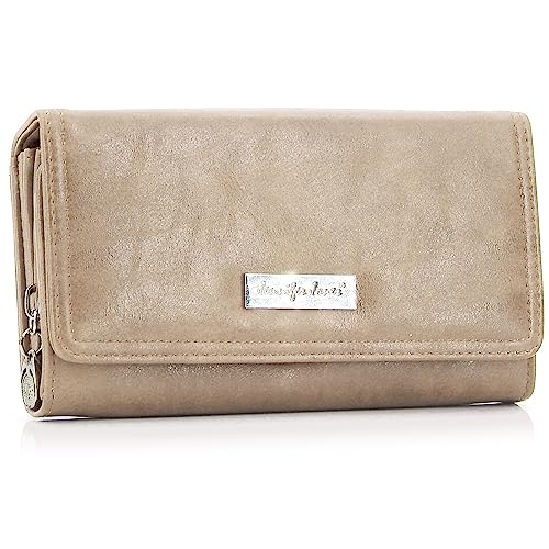 ekavale Portemonnaie Damen mit vielen Kartenfächern - Geldbörse aus Kunstleder - Geldbeutel für Frauen - Brieftasche Damen (Natur) von ekavale