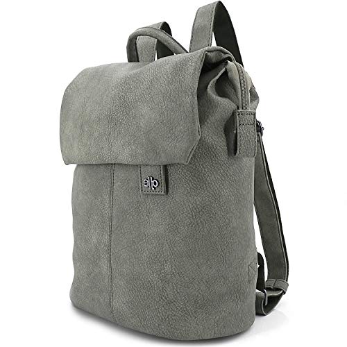 ekavale Elegant Rucksack für Damen & Mädchen – City Daypack aus Optik Leder – klein Schulrucksack Backpack (Grau) von ekavale