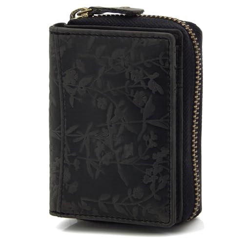 ekavale Kleine Geldbörse Damen - Portemonnaie Damen Klein - Frauen Geldbeutel Klein (Schwarz) von ekavale