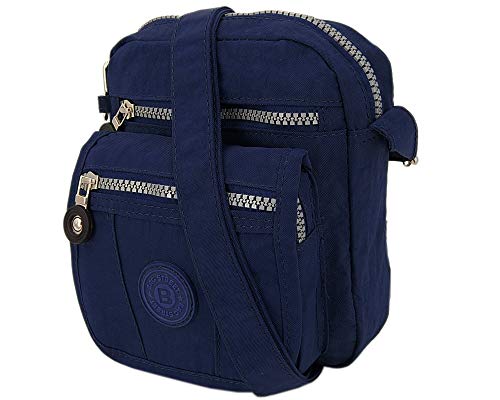 ekavale kleine Umhängetasche Damentasche aus hochwertigem wasserabwesendem Nylon Schultertasche (Navy) von ekavale