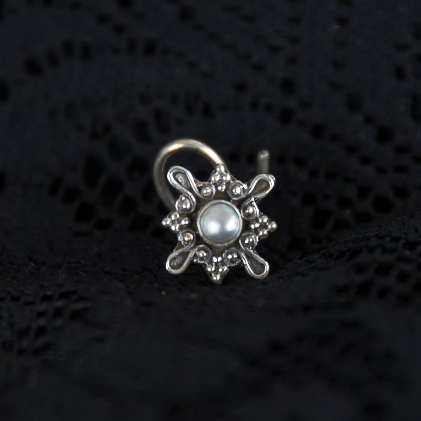 Kunstvoller 925Er Silber Nasenstecker Perle von ekekocrafts