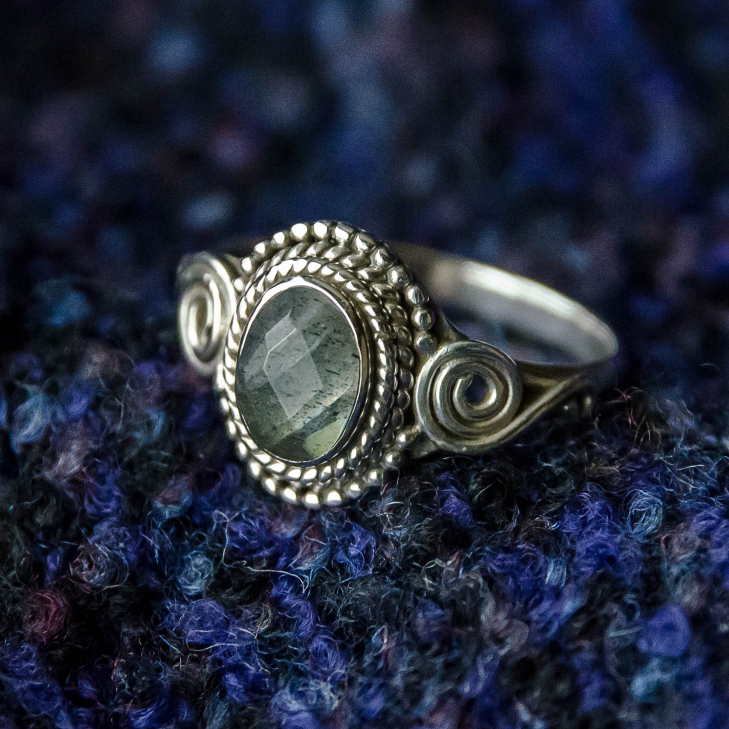 Labradorit Ring Sterling Silber Boho Statement Schmuck von ekekocrafts