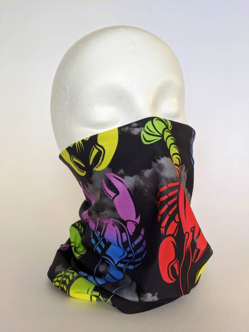 Hummer Print Gesichtsmaske, 2-Lagige Feuchtigkeitstransportierende Wiederverwendbare Gesichtsmaske Mit Stretch, Bambus Gefütterte Skimaske von ekobanz