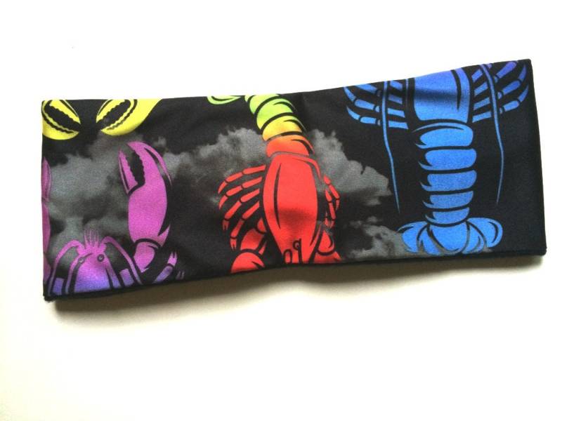 stirnband, Hummer-Druck, Rutschfest, Feuchtigkeitsableitendes Bambus-Jersey-Futter, Antimikrobiell von ekobanz