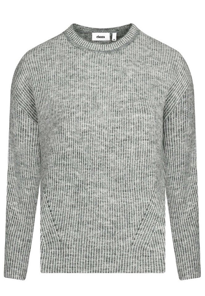 elanza Strickpullover Strickpullover mit Streifen in Hellgrau (1-tlg) von elanza