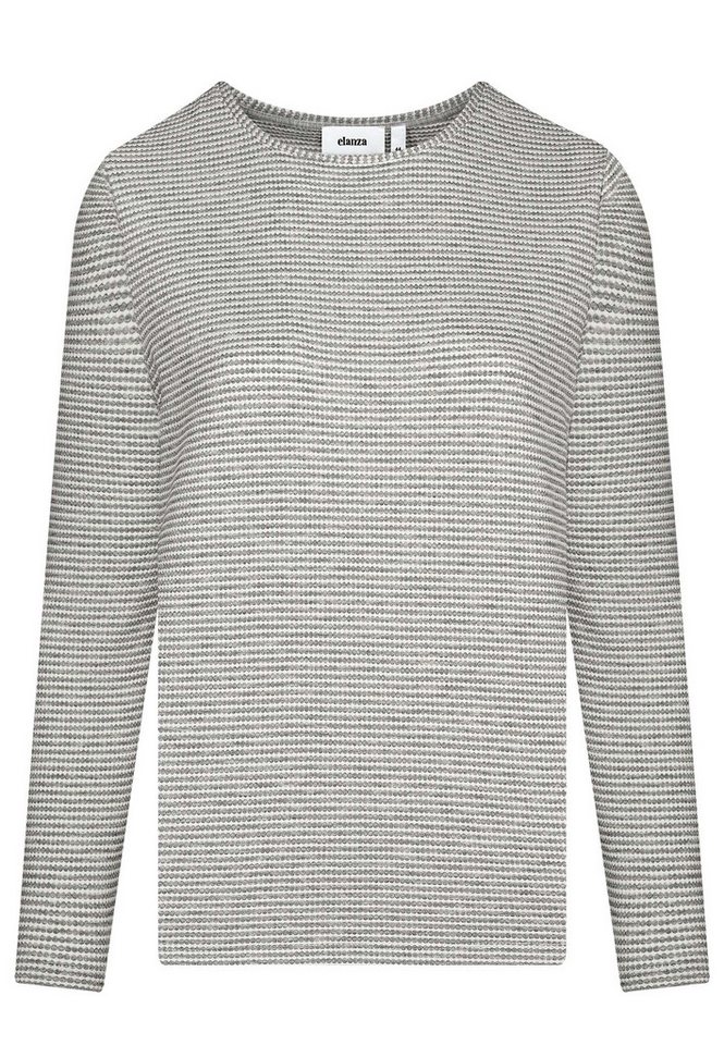 elanza T-Shirt Shirt mit grafischem Muster in Grau/Weiß (1-tlg) von elanza