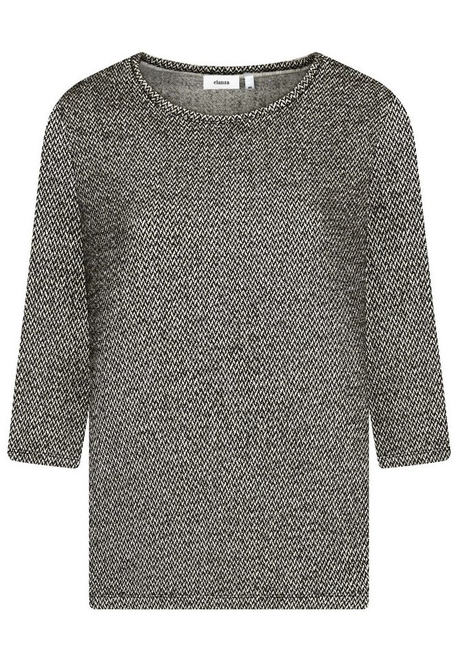 elanza T-Shirt Shirt mit grafischem Muster in Schwarz/Weiß (1-tlg) von elanza