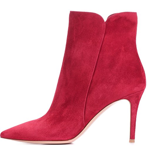 Elashe Ankle Boots Damen - Stiefeletten mit Absatz in Wildleder Rot EU38 Elashe Ankle Boots Damen - Stiefeletten mit Absatz in Wildleder Rot EU38 von Elashe