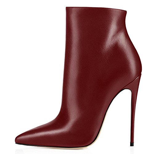 elashe Damen Ankle Boots | High Heels Stiefeletten | Stiletto Zipper | Silvester Suede Bordeaux EU39 von elashe