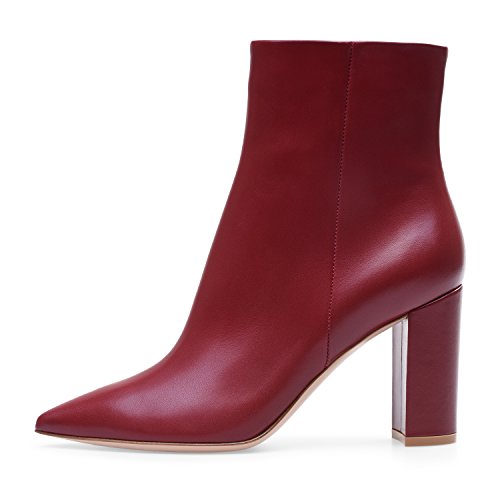 elashe Damen Klassic Knöchelhohe Stiefeletten Chelsea Ankle Boots mit Absatz Bordeaux EU39 elashe Damen Klassic Knöchelhohe Stiefeletten Chelsea Ankle Boots mit Absatz Bordeaux EU39 von elashe