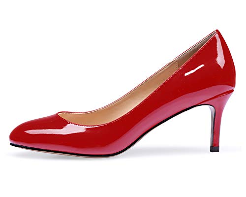 elashe Damen Pumps Klassische Arbeitsschuhe Rot EU36 von elashe