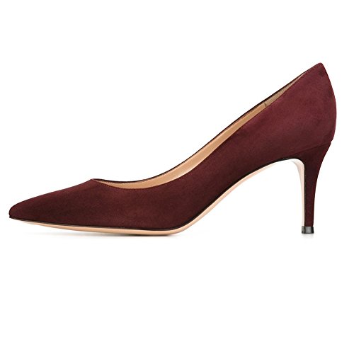 elashe Damen Pumps Spitze High Heels Stilettos Lack Bordeaux EU38 von elashe