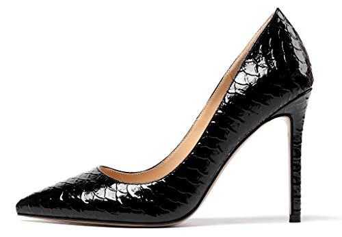 Elashe Damen Spitze High Heel Pumps Klassische Stilettos Shoes Elegant Damen Schuhe Schwarz EU38 von Elashe