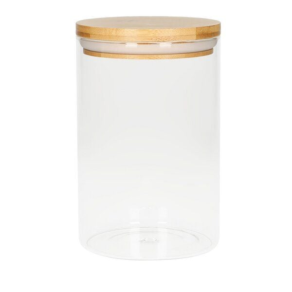 elasto Glasbehälter "Bamboo" 650 ml mit Bambusdeckel - Gefäß für Lebensmittel von elasto