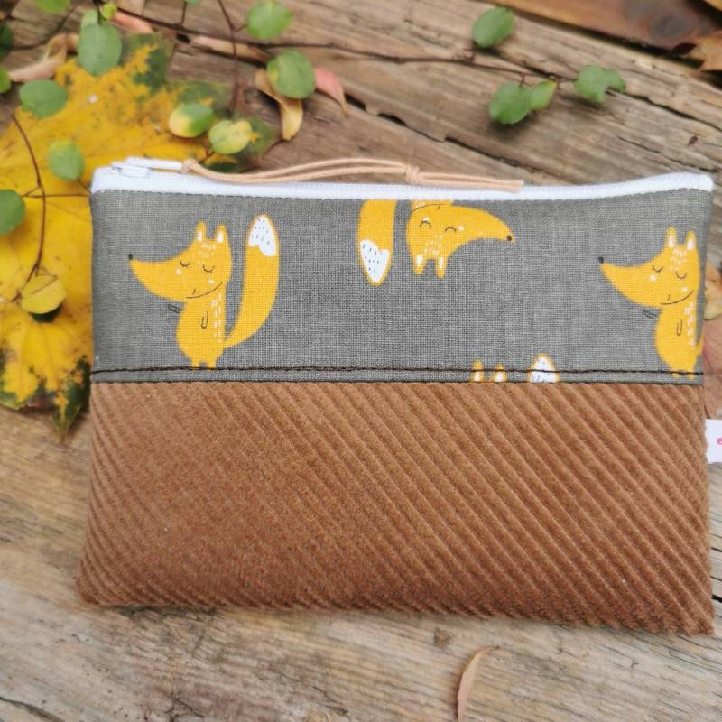 Kleines Portemonnaie Börse Etui Täschchen Cord Fox Fuchs Elb-Boje von elbboje