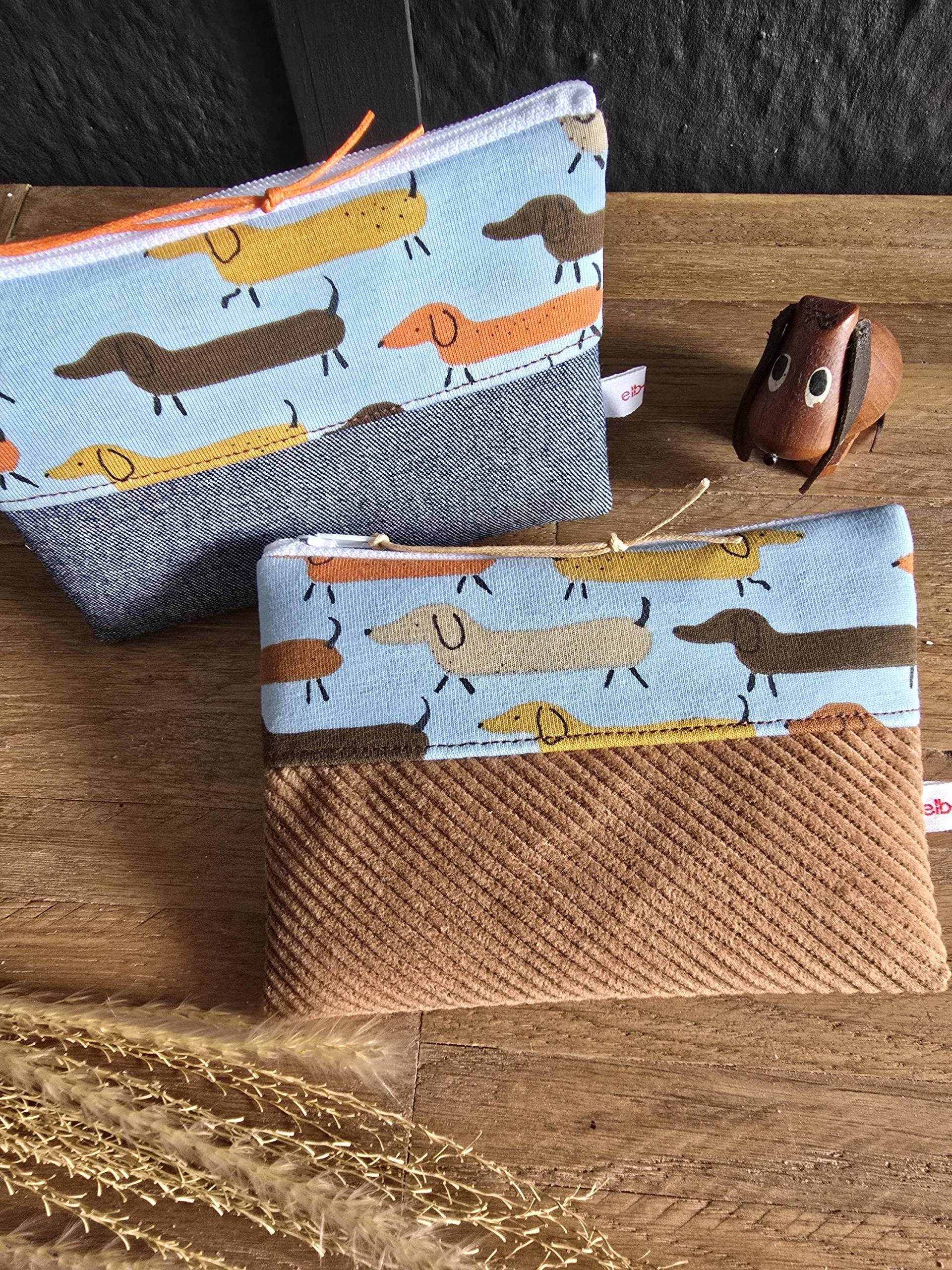 Kleines Portemonnaie Börse Etui Täschchen Dackel Cord Elb-Boje von elbboje