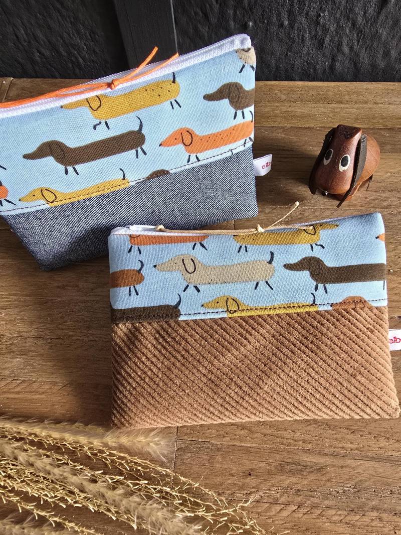 Kleines Portemonnaie Börse Etui Täschchen Dackel Cord Elb-Boje von elbboje