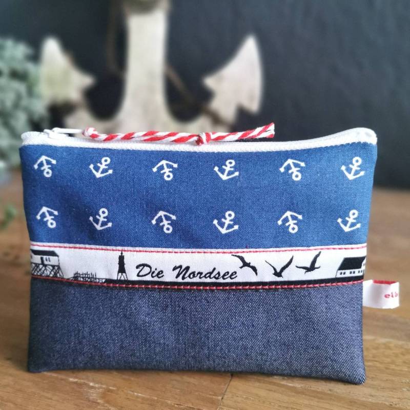 Kleines Portemonnaie Etui Geldbeutel Nordsee Elb-Boje von elbboje