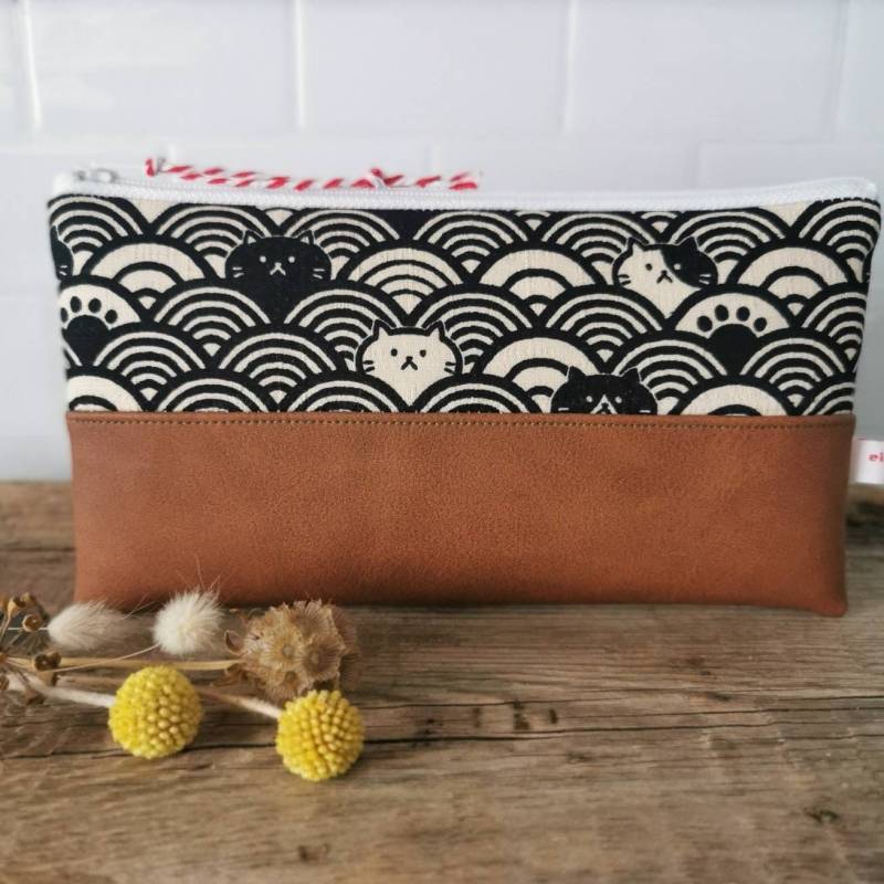 Schminktäschchen Federmäppchen Etui Portemonnaie Katze Kokka Elb-Boje von elbboje