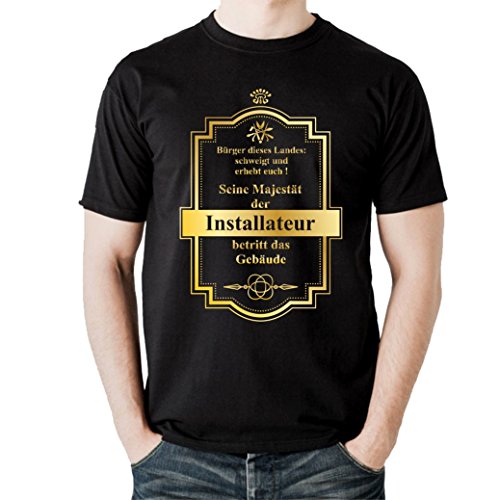Seine Majestät der Installateur betritt das Gebäude, Zünfte Zunftsymbol Handwerk T-Shirt Zunfttlogo Klempner (XXL) von elbedruck