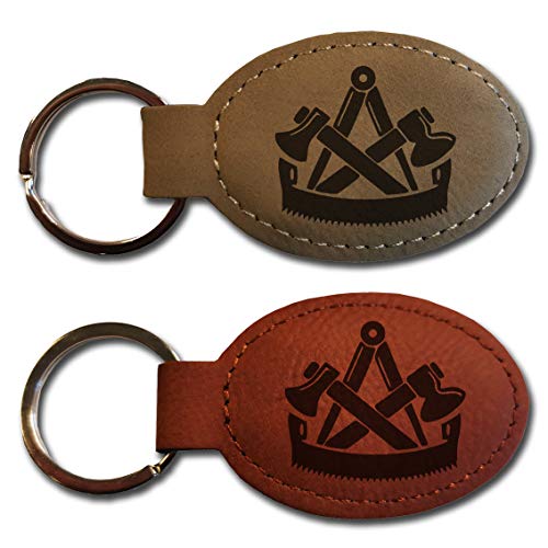 elbedruck Schlüsselanhänger mit Gravur Zunftwappen Zimmerer Zunft Zimmermann Zunftlogo (rotbraun) von elbedruck