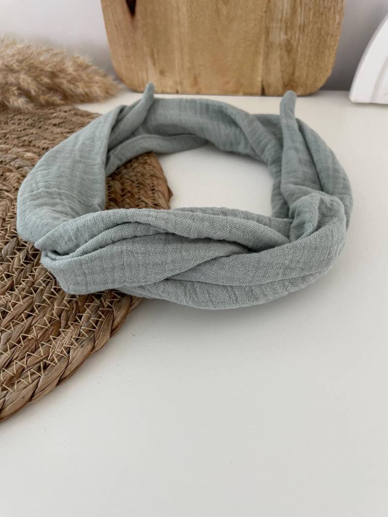 Drahthaarband Haarband Haargummi Accessoires Scrunchie Musselin Mint von elbtueddel