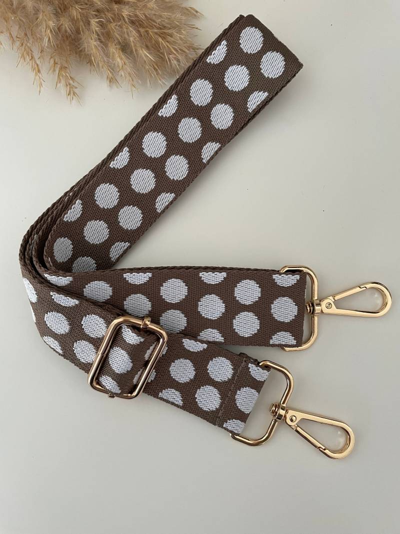Taschengurt Gurtband Für Taschen Taupe Mit Punkte Zubehör in Gold von elbtueddel