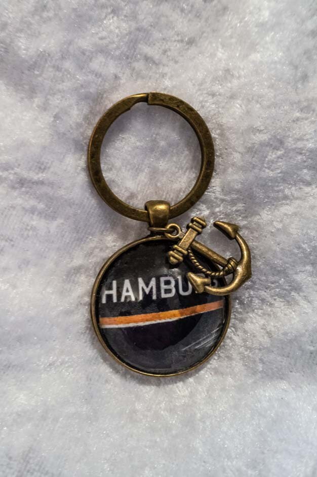 Vintage Bronze Schlüsselanhänger Mit Foto „Maritimes Hamburg V" # Schmuck Von Elbvue von elbvue
