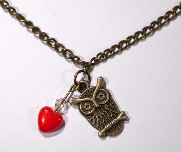 Vintage Look Bronze Halskette „Eulen Love Klein" # Schmuck Von Elbvue von elbvue