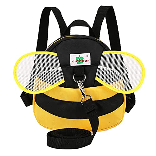 Eleoption Bienen niedlicher Cartoon-Kinderrucksack, Mini-Rucksäcke mit Sicherheits-Nylon-Geschirr von ele ELEOPTION