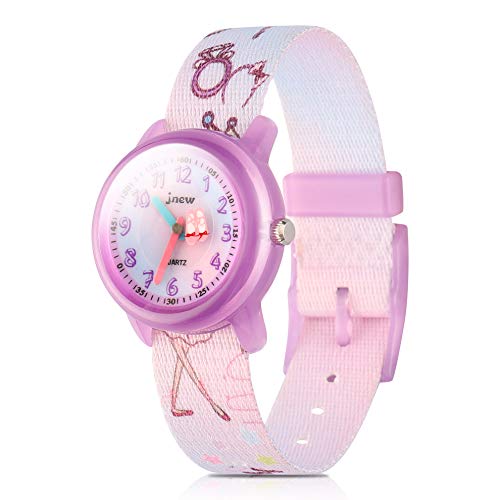 ele ELEOPTION Kinder Armbanduhr Kinderuhr,Cute Cartoon Digital Uhr Wasserdicht Textil Lehruhr mit umweltfreundliches Textil Armband,Geschenk für Kleine Mädchen Jungen Kids Kinder (Lila Prinzessin) von ele ELEOPTION