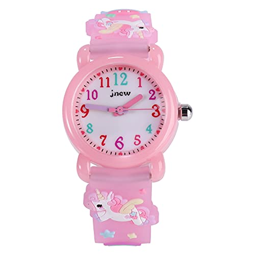 ele ELEOPTION Kinderuhr mädchen, Kinder Armbanduhr Lernuhr, 3D Pferd Armbanduhr für Jungen und Mädchen (Pink) von ele ELEOPTION