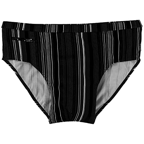 eleMar Männer Badeslip Schwimmhose in großen Größen anthrazit-schwarz-weiß bis 10XL Mehrfarbig gestreift, Größe:6XL von eleMar