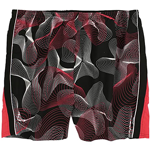 eleMar Übergrößen Badeshort Schwimmshort für Herren schwarz-rot-weiß bis 10XL, Größe:8XL von eleMar