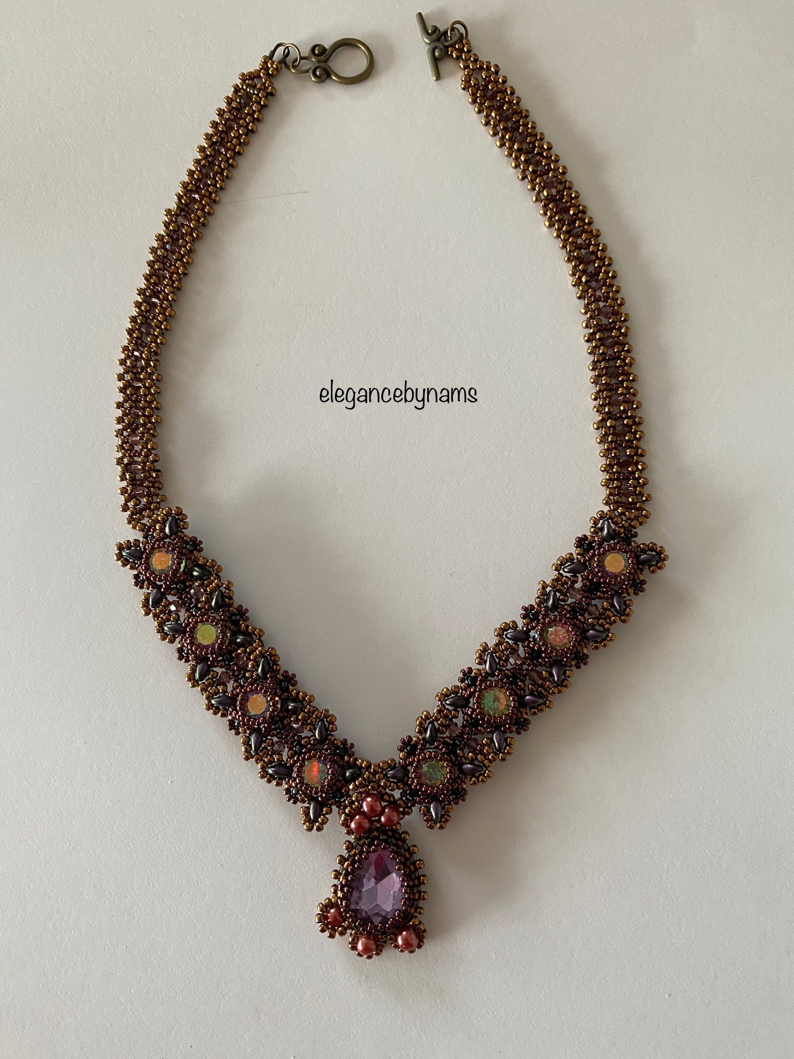Handgemachte Perlenkette Bronze Perlen Anhänger von elegancebynams