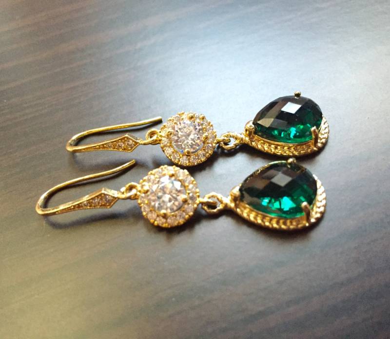 Emarld Grüne Ohrringe, Swarovski Gold Smaragd Grün Braut Hochzeit Brautjungfer Geschenk, Topas Ohrringe Emarld Grüne Ohrringe, Swarovski Gold Smaragd Grün Braut Hochzeit Brautjungfer Geschenk, Topas Ohrringe von elegantjewelry12