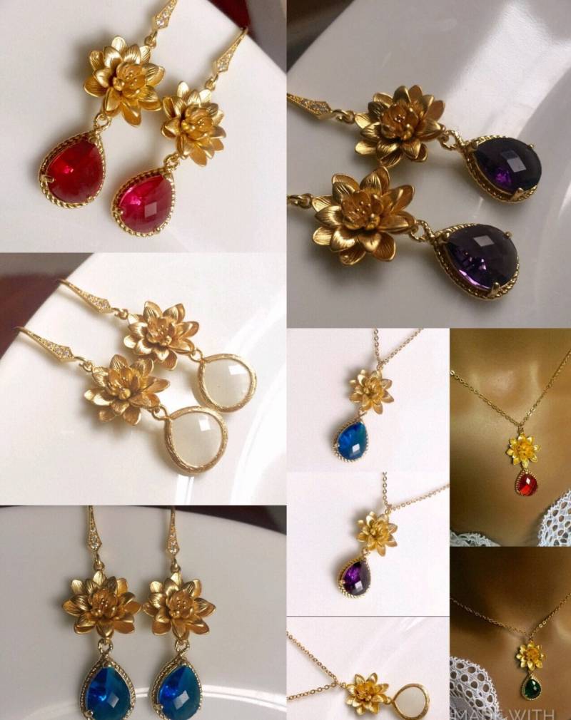 Lotus-Blumen-Ohrringe, Lotus Ohrringe, F Unteren Blau Lila Grün Fuschia Milchig Weiß Kristall Hochzeit Gold Ohrringe Lotus-Blumen-Ohrringe, Lotus Ohrringe, F Unteren Blau Lila Grün Fuschia Milchig Weiß Kristall Hochzeit Gold Ohrringe von elegantjewelry12