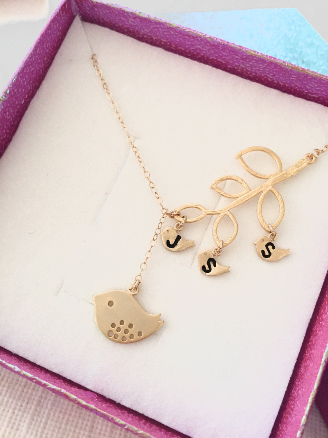 Personalisierte Schmuck Familie Vogel Und Zweig Halskette, Weihnachtsgeschenk, Geschenk Für Mama Oma Frau Schwester Baby Dusche Erwartungsgemäße Personalisierte Schmuck Familie Vogel Und Zweig Halskette, Weihnachtsgeschenk, Geschenk Für Mama Oma Frau Schwester Baby Dusche Erwartungsgemäße von elegantjewelry12