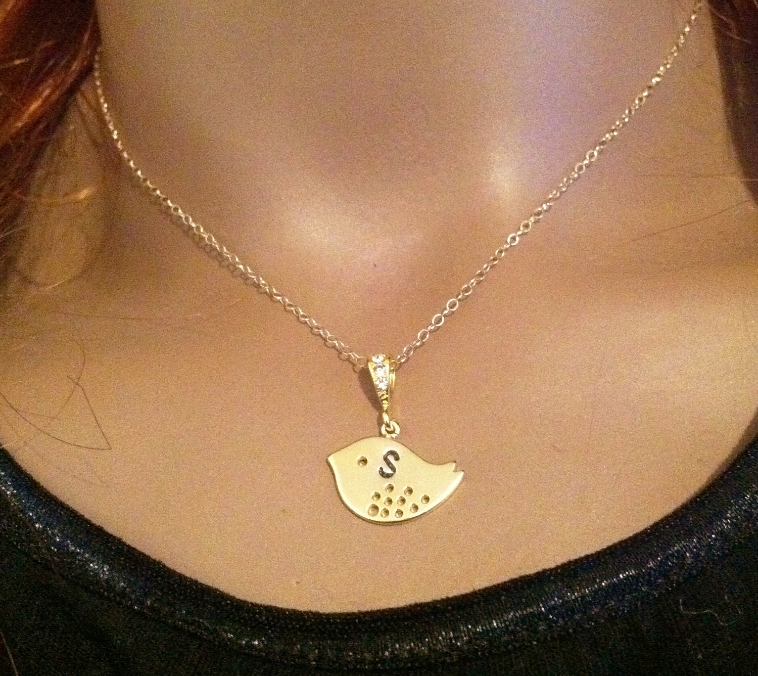Vogel-Halskette, Personalisierte Vogel Halskette, Erwartungsgemäße Mama Geschenk, Neue Baby-Dusche-Geschenk, Erwartenmutter Gold Halskette Vogel-Halskette, Personalisierte Vogel Halskette, Erwartungsgemäße Mama Geschenk, Neue Baby-Dusche-Geschenk, Erwartenmutter Gold Halskette von elegantjewelry12