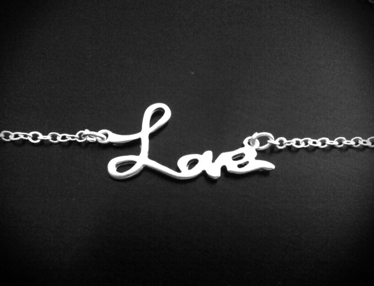 sterling Silber Kette, Liebe Skript Halskette, Mutter Charme Ewige Halskette sterling Silber Kette, Liebe Skript Halskette, Mutter Charme Ewige Halskette von elegantjewelry12